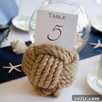 Nautical Inspired Wedding Table Numbers with Rope and Starfish