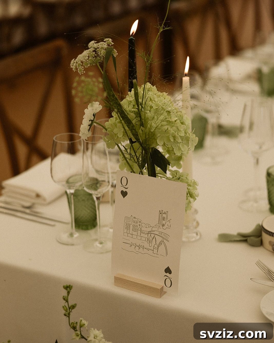 Hand-Drawn Bespoke Illustration Table Numbers for a Personalized Wedding