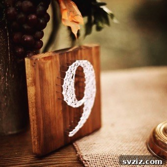 DIY String Art Table Numbers on Wooden Blocks
