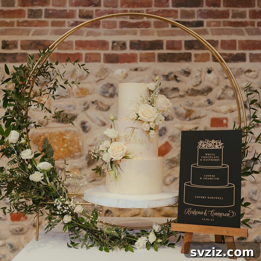 Elegant Wedding Cake Table Designs 14 12. Opulent Golden Arch