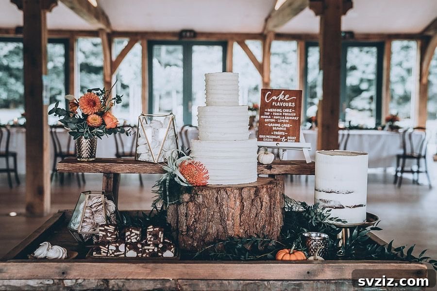 Elegant Wedding Cake Table Designs 15 13. Pumpkin Themed Cake Table