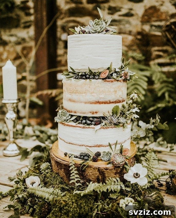 Elegant Wedding Cake Table Designs 17 15. Forest Fairytale