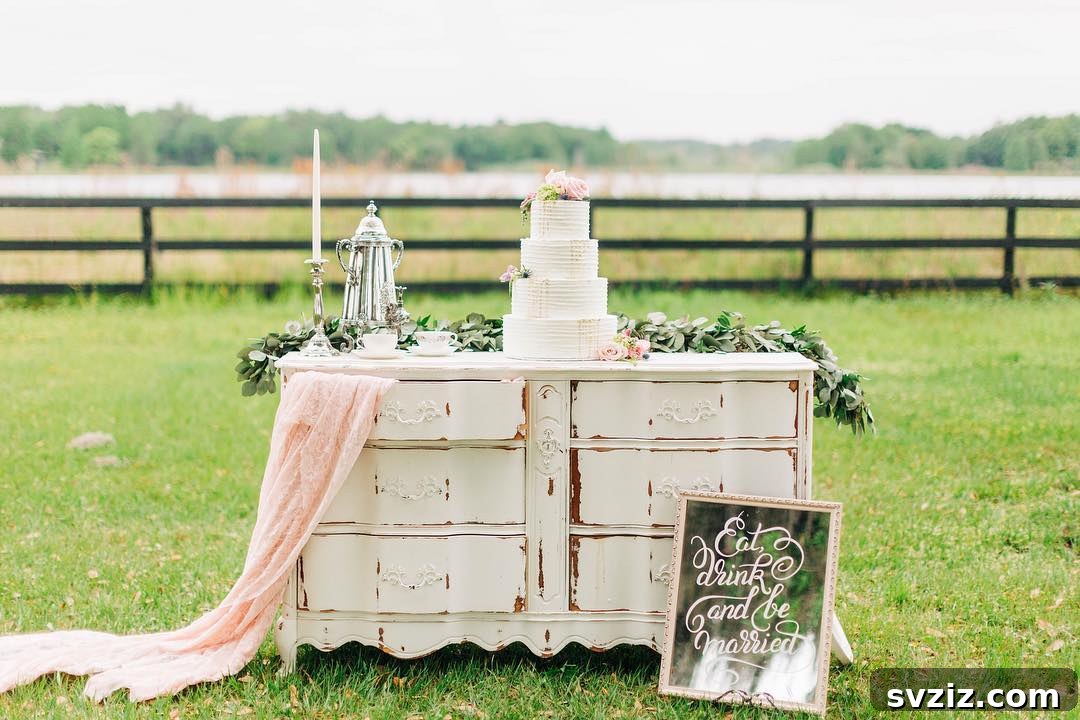 Elegant Wedding Cake Table Designs 23 21. Shabby-Chic Romance