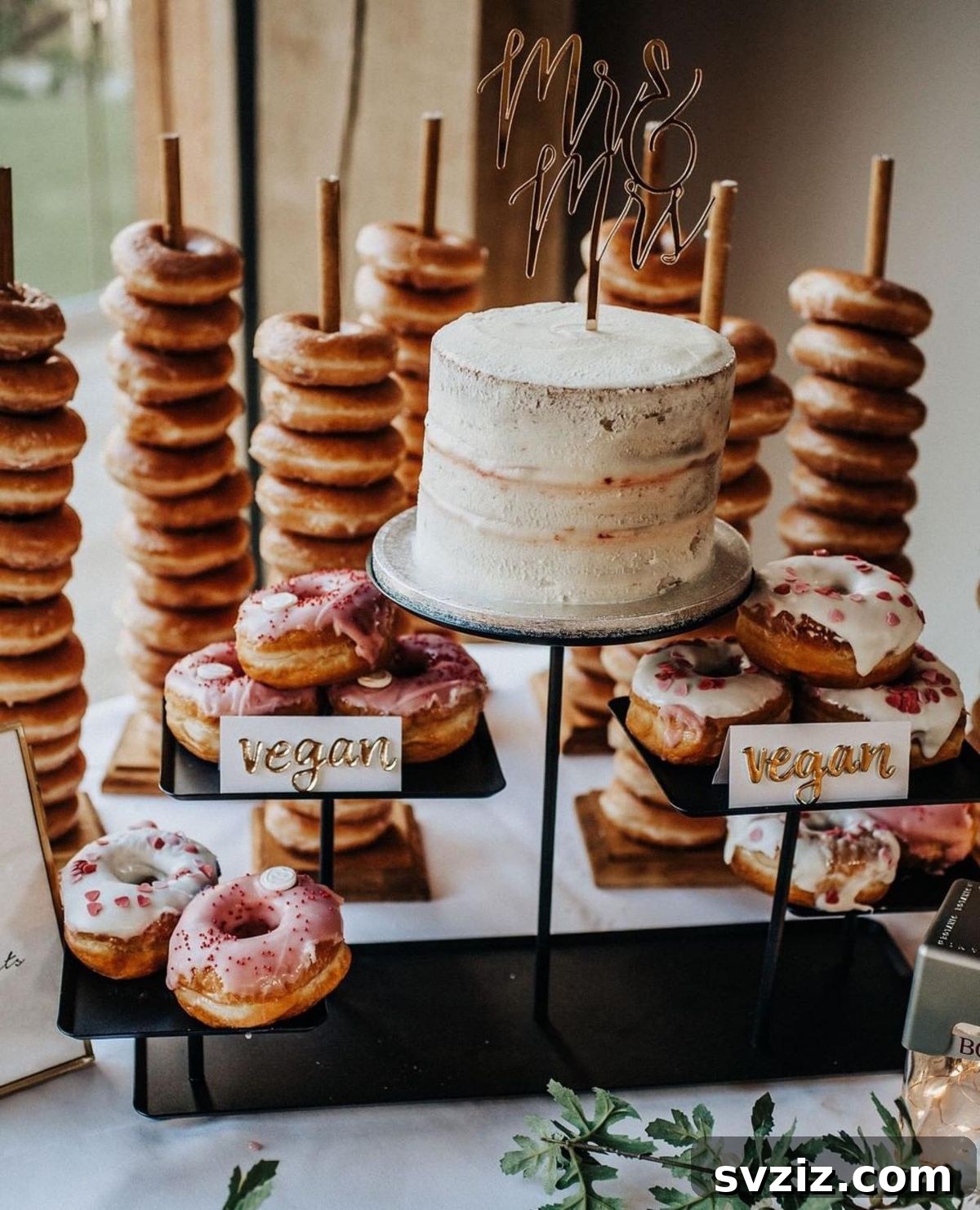 Elegant Wedding Cake Table Designs 7 5. Wooden Donut Stands
