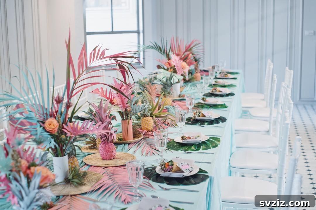 27 Breathtaking Long Table Wedding Inspirations 25 23. Soft Tropics