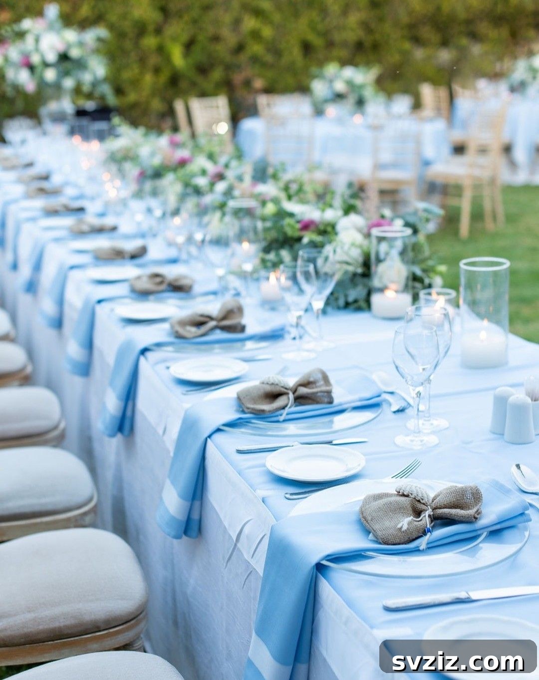 27 Breathtaking Long Table Wedding Inspirations 26 24. Symphony In Blue