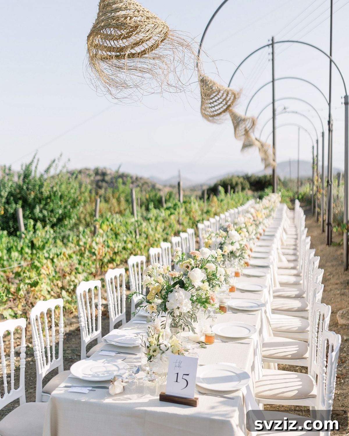 27 Breathtaking Long Table Wedding Inspirations 4 2. Field of White Dreams