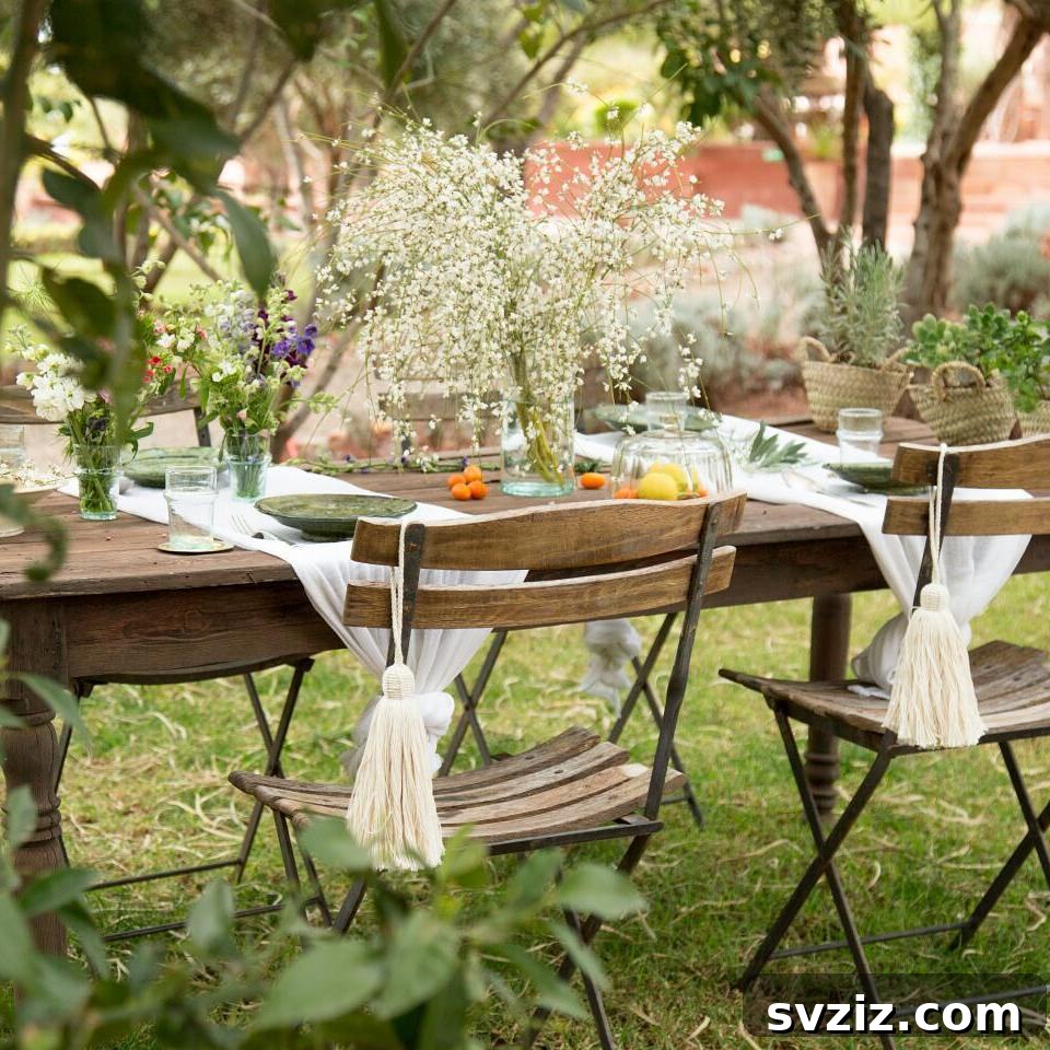 Charming Rustic Long Table Wedding Inspiration 8 Elegant Knotted Table Runners across Rustic Long Tables for Intimate Wedding Setting
