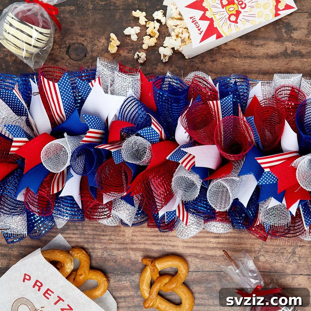 Show Your Spirit: Easy DIY 4th of July Table Decorations 18 Handmade Festive Mesh Table Runner for 4th of July Decoration