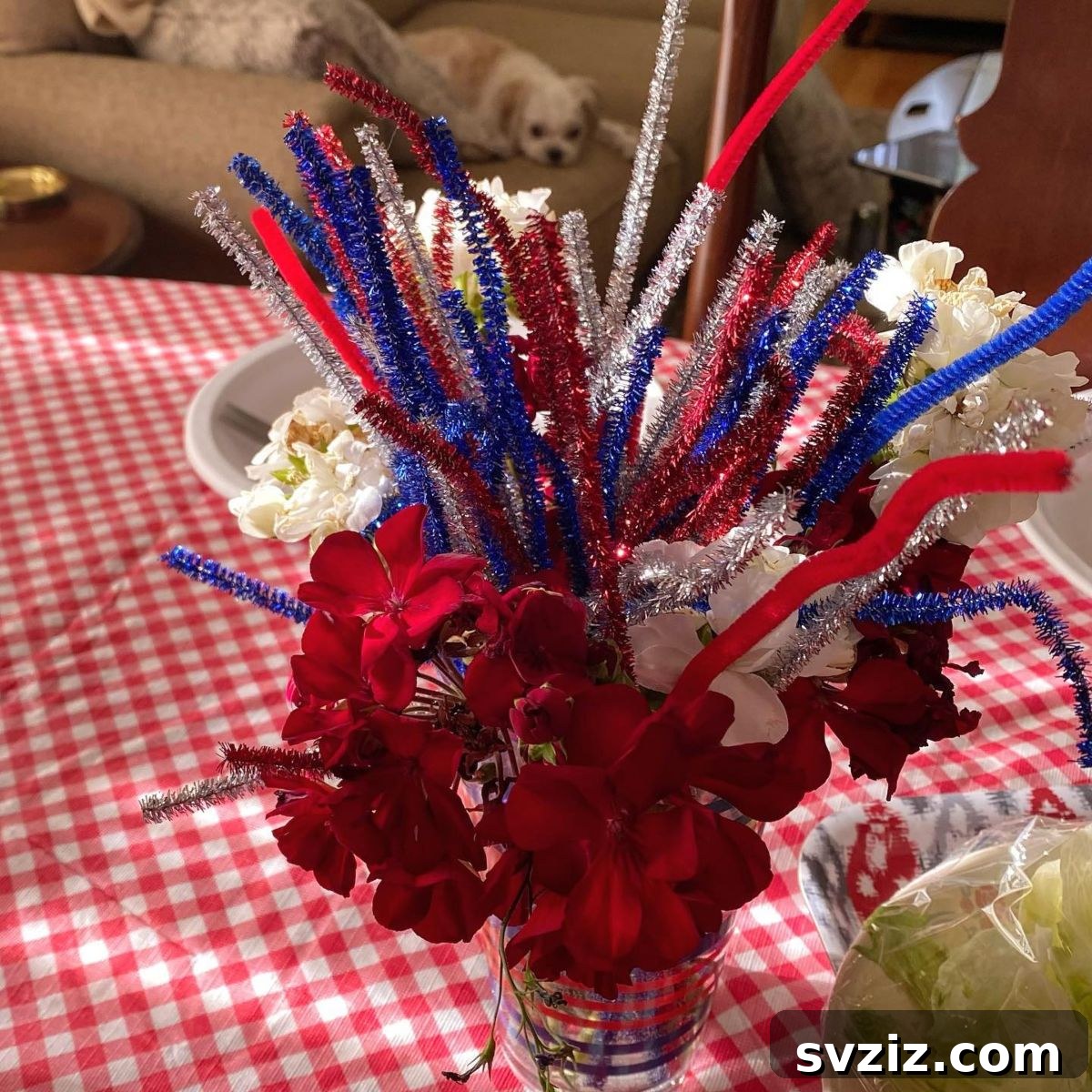 Show Your Spirit: Easy DIY 4th of July Table Decorations 19 Easy DIY Pipe Cleaner Bouquet for Patriotic 4th of July Decor