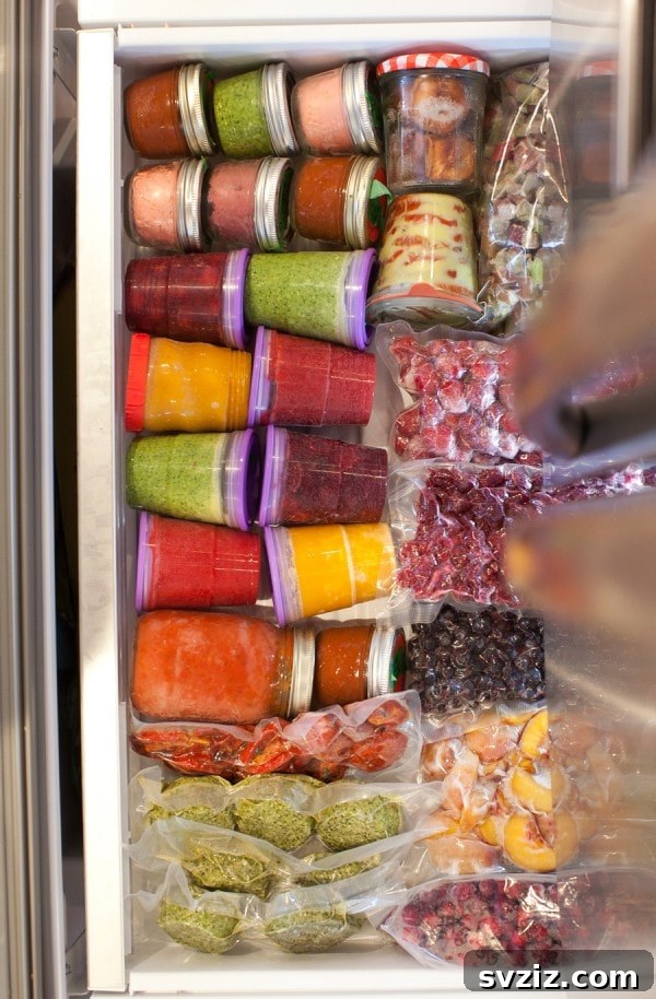 jars in freezer