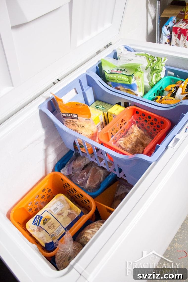 baskets in freezer