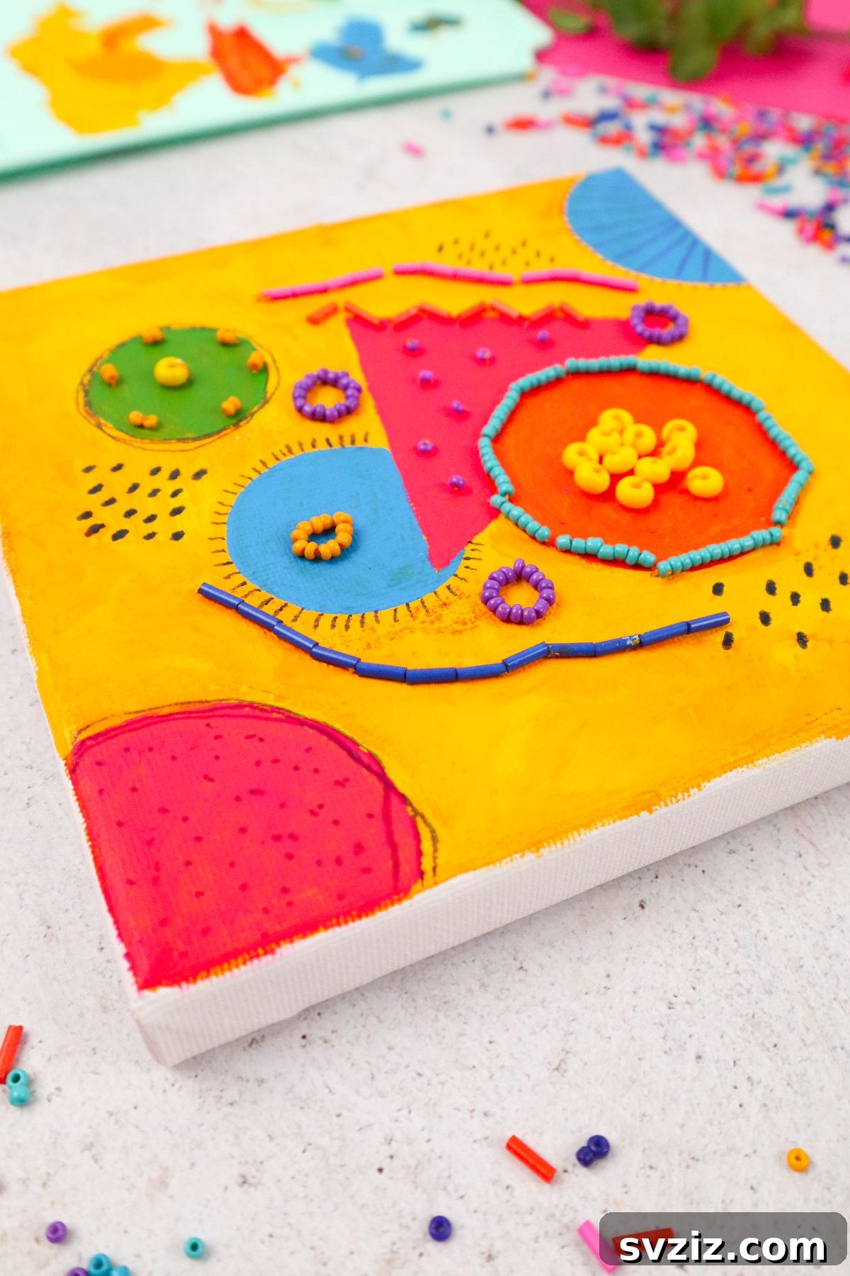 Tiny Treasures: Beaded Art 13 Cute Beaded Mini Painting: Displaying the finished art on a wall