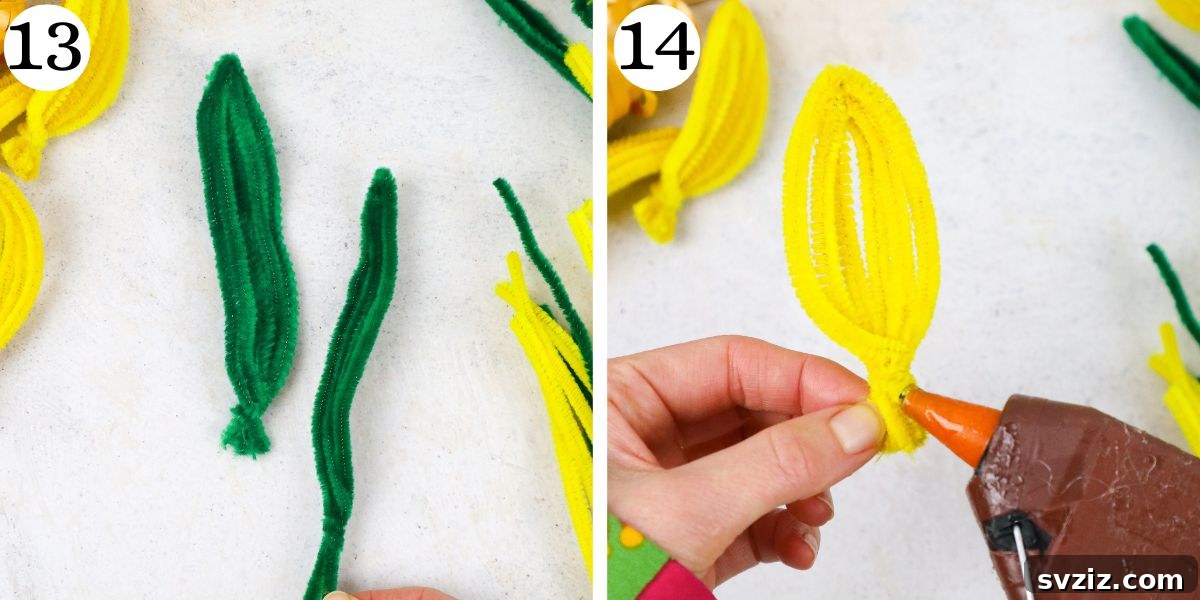 Pretty Tulip Bouquet Petal Gluing