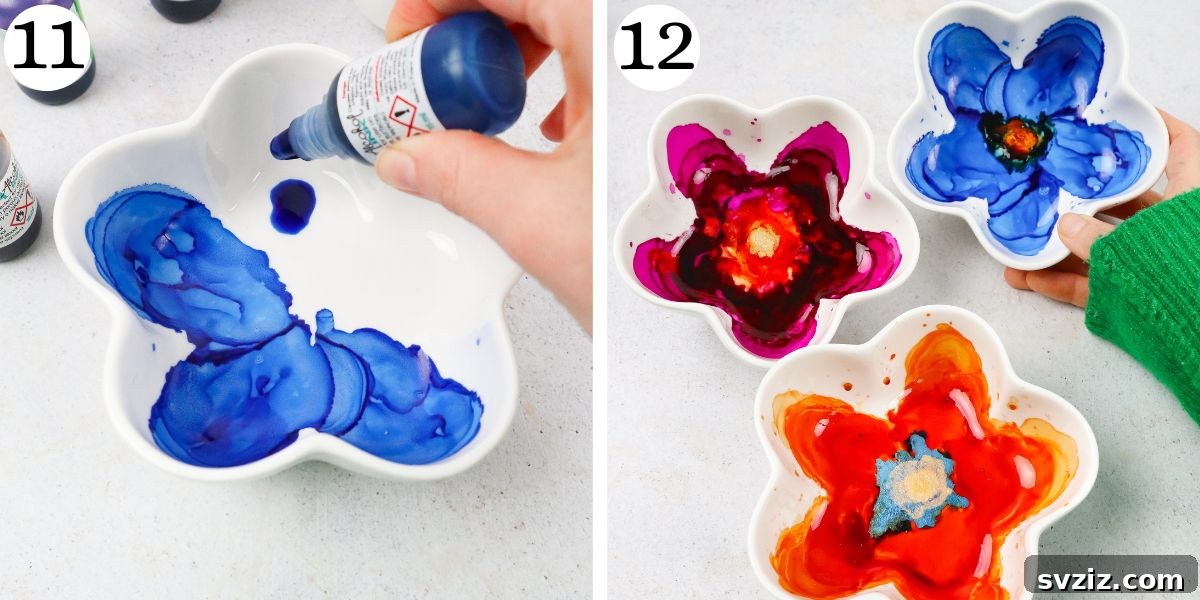 Gorgeous alcohol ink trinket dishes, sealed and ready for use