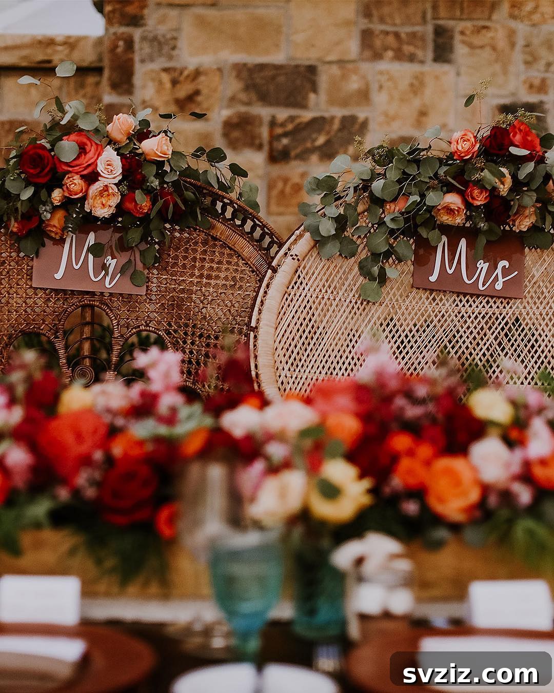18. Mr. and Mrs. Floral Chair Signs