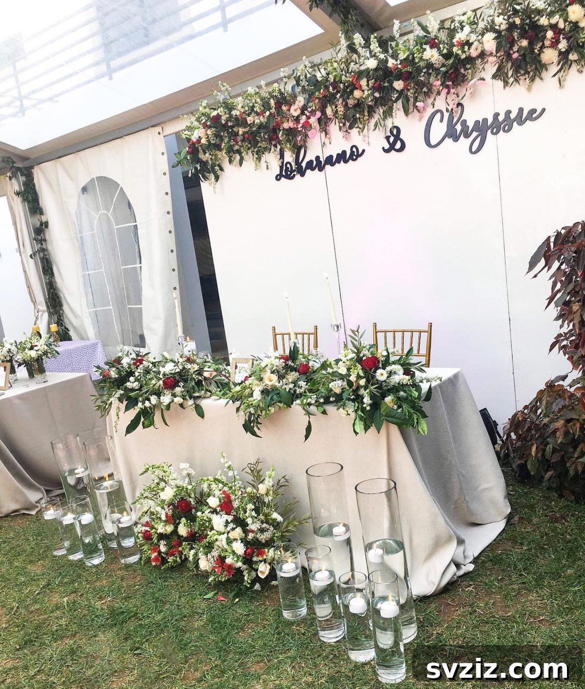 4. Floating Tea Lights and Florals
