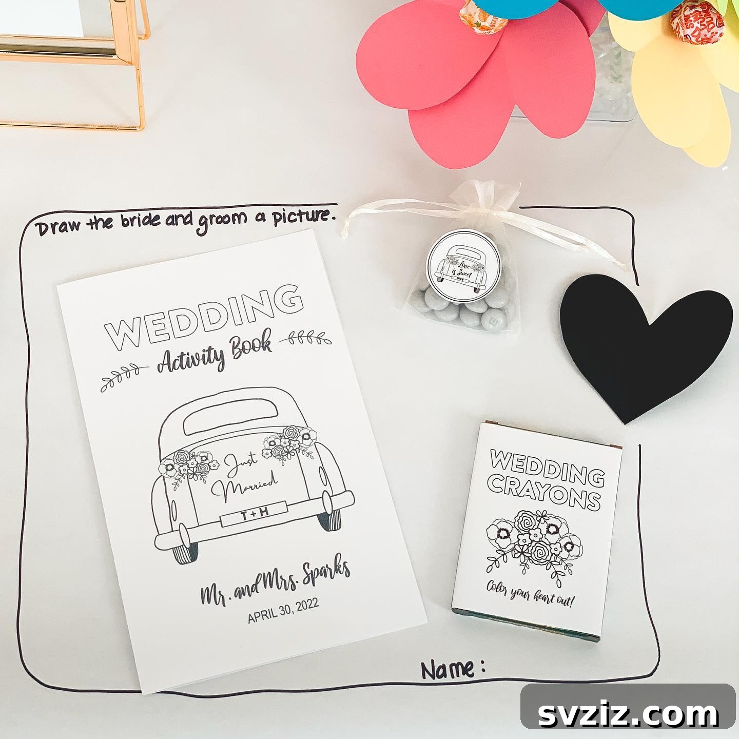 17 Enchanting Wedding Table Concepts for Your Youngest Attendees 11 9. Wedding Activity Book