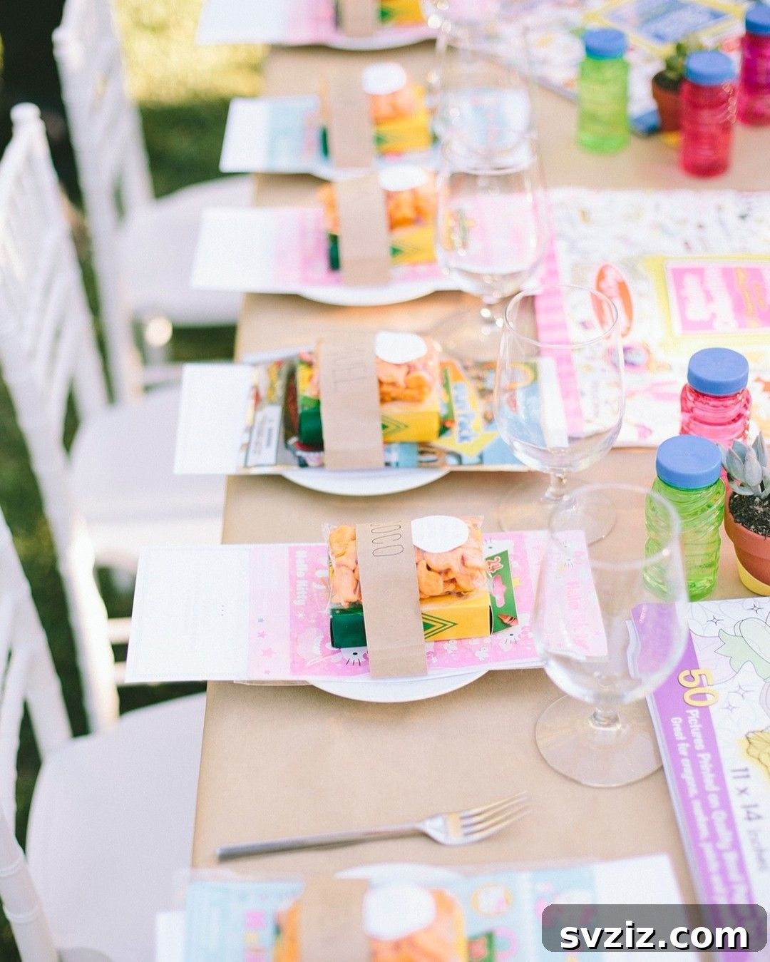 17 Enchanting Wedding Table Concepts for Your Youngest Attendees 13 11. Crayon Table Settings