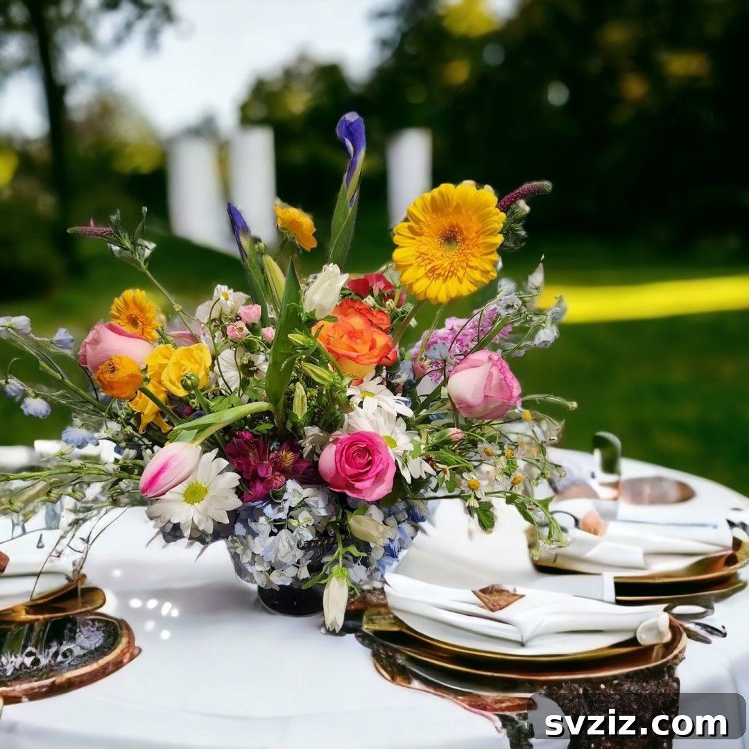 23 Effortless DIY Summer Dining Table Centerpieces 5 3. Vibrant Summer Florals