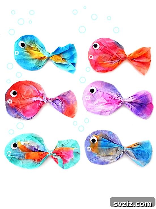 Sunny Summer Crafts for Little Hands 19 Coffee Filter Watercolor Fish Craft
