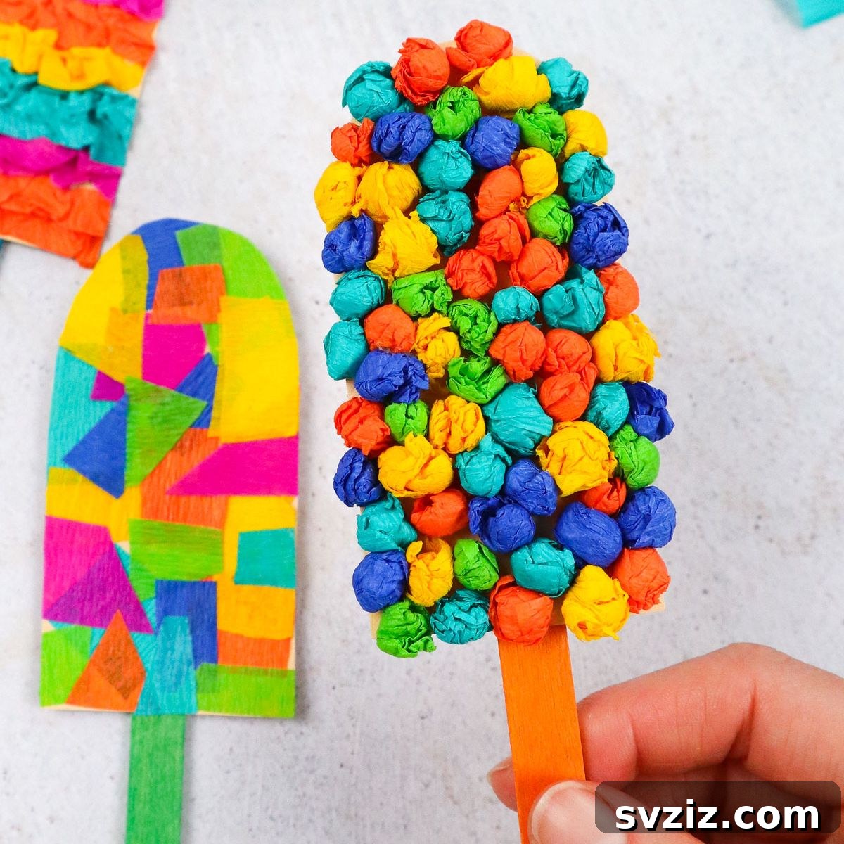 Sunny Summer Crafts for Little Hands 3 Popsicle Tissue Paper Craft
