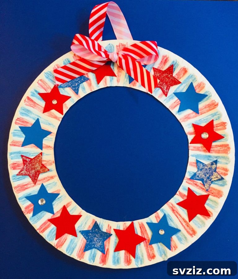 Sunny Summer Crafts for Little Hands 23 Patriotic Star Wreath Paper Plate Craft for 4th of July