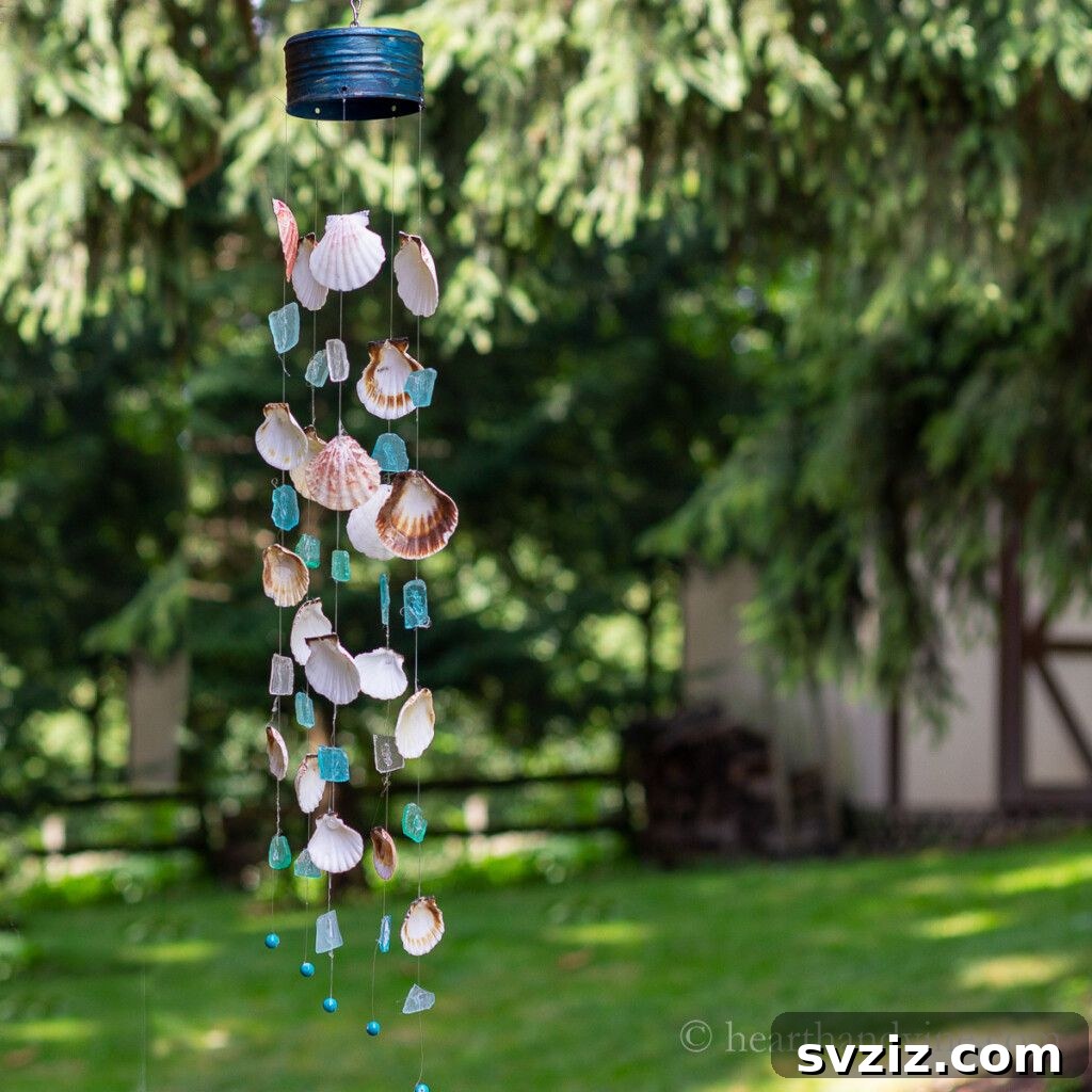 Creative Summer Projects for Grown-Ups 19 Elegant seashell and sea glass windchime for porch or deck decor.