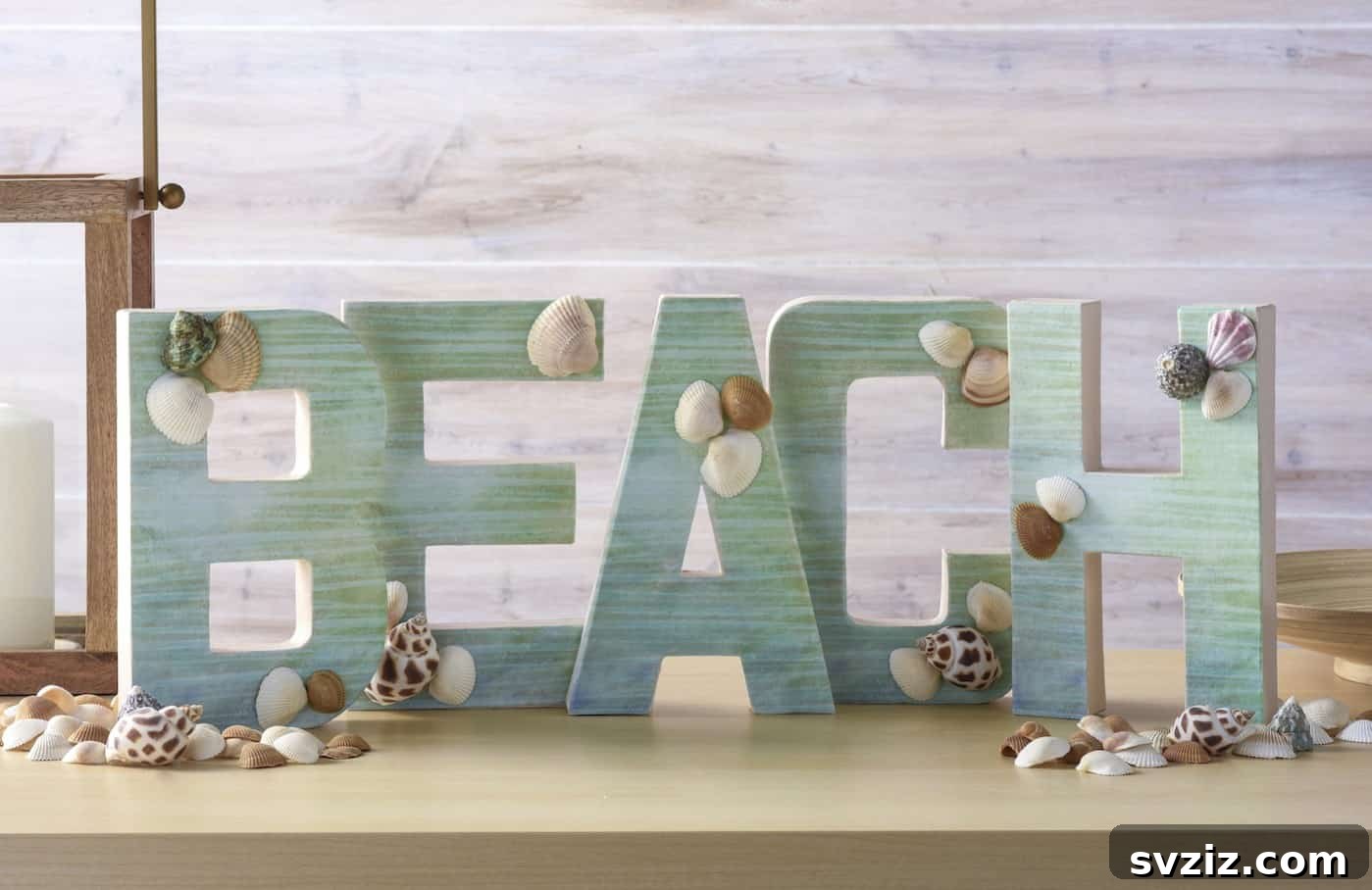DIY Beach Letters with Seashell Accents