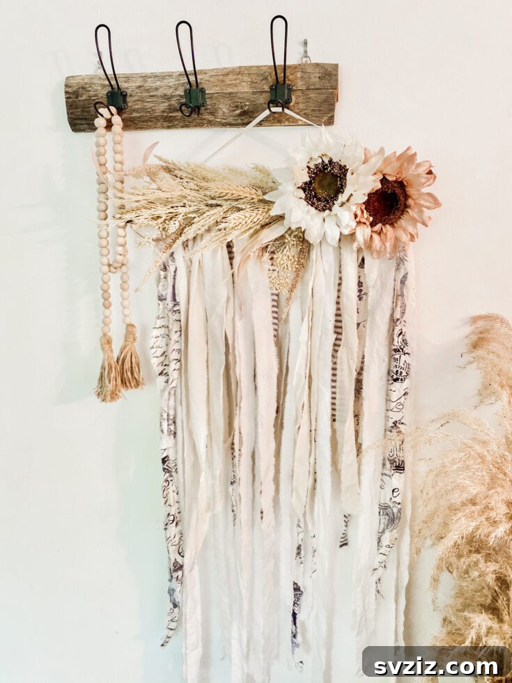 Handmade Boho Floral Wall Hanging for Summer Decor