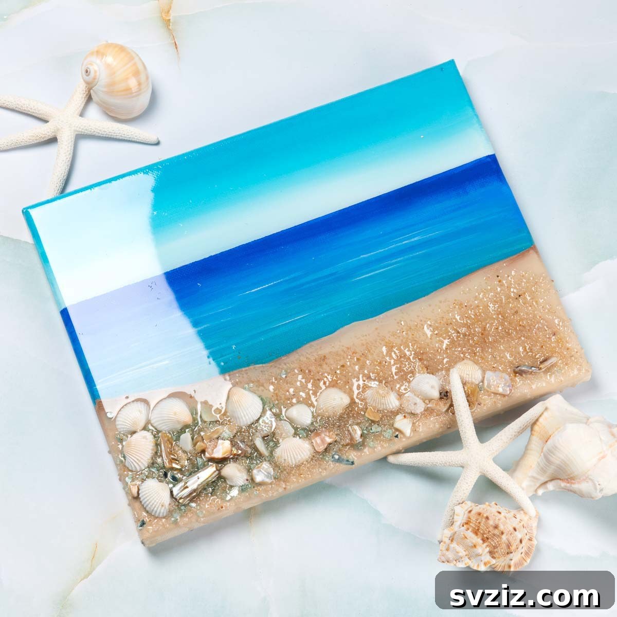 Stunning DIY Ocean Resin Art Canvas