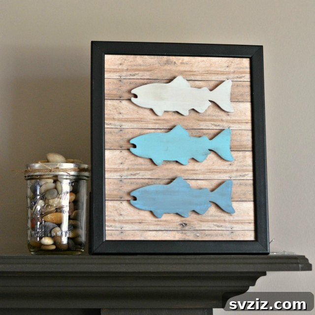 Charming DIY Rustic Fish Frame Decor