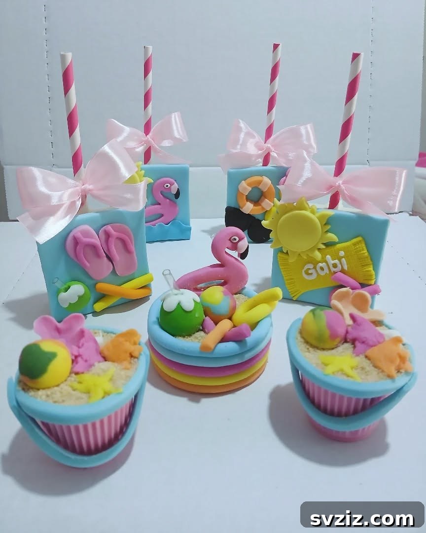 Splash into Summer: Creative Pool Party Ideas 21 Delicate and personalized sandy-themed pool party trinkets.