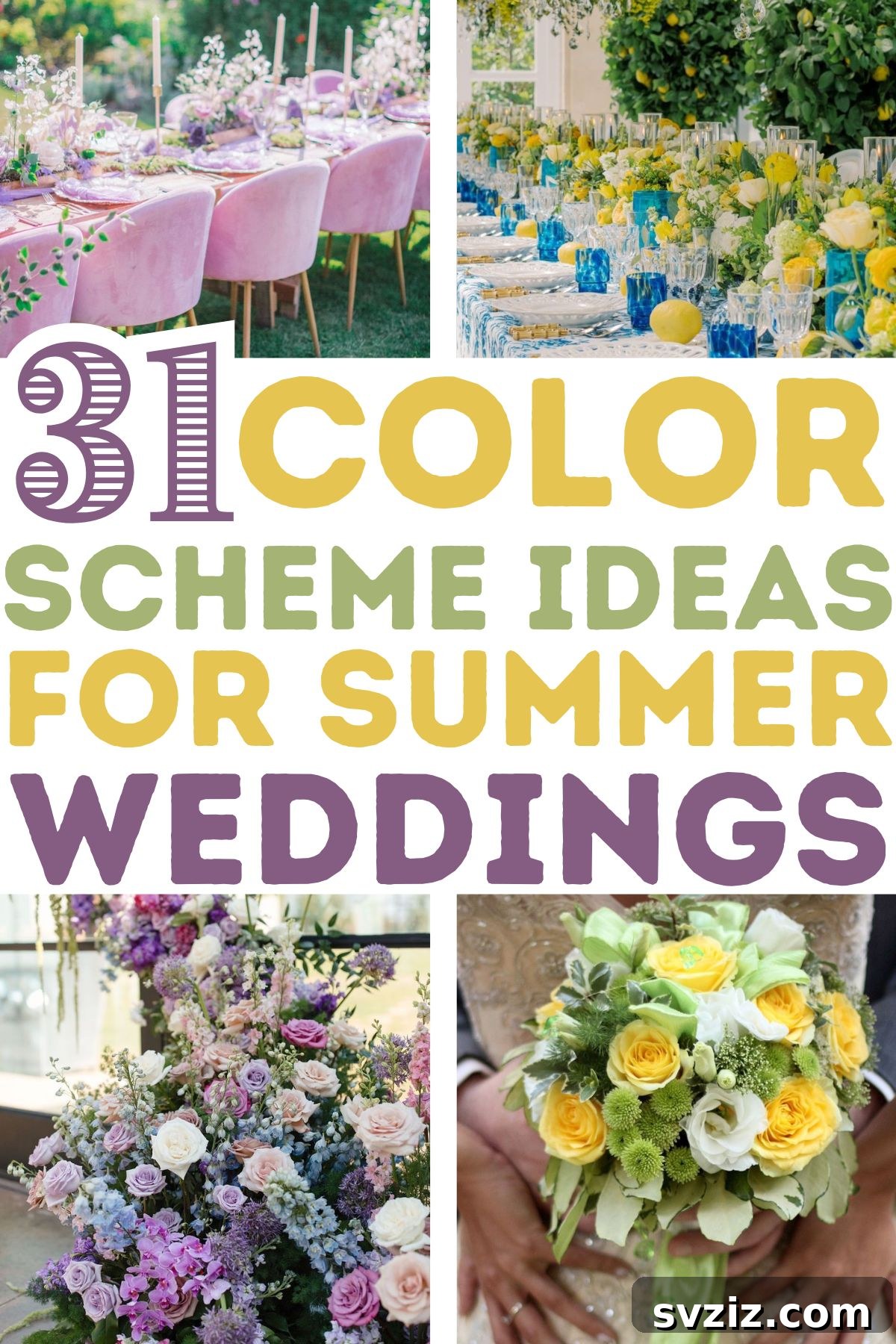 Stunning Summer Wedding Color Palettes 2 Inspiring summer wedding color palette with vibrant floral arrangements and rustic accents