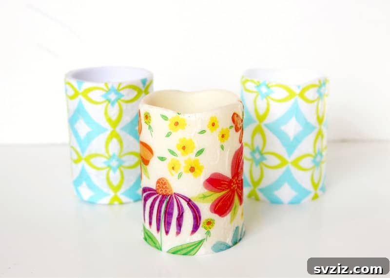 Smart Dollar Store Crafts to Keep Kids Busy 16 Decoupage Candles
