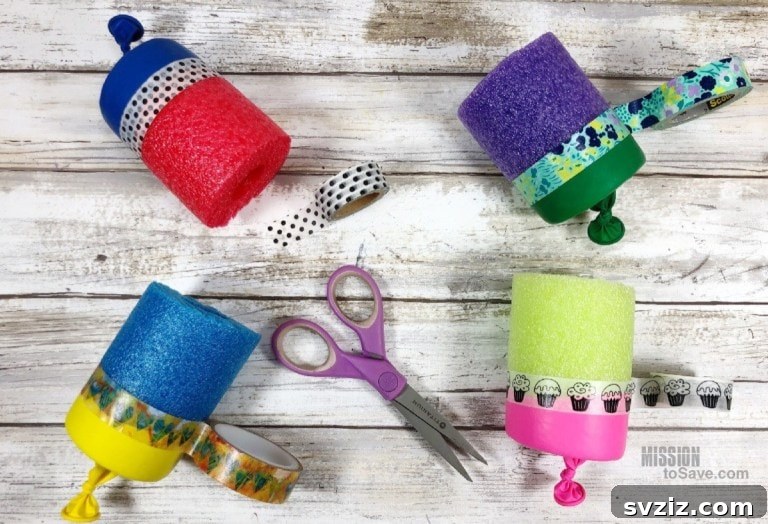 Smart Dollar Store Crafts to Keep Kids Busy 18 DIY Pool Noodle Poppers