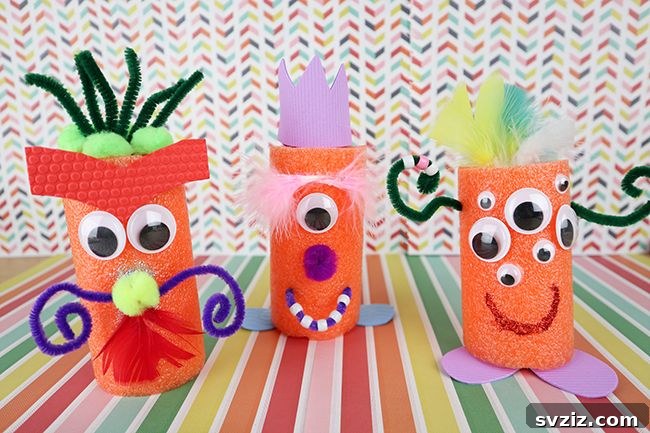 Smart Dollar Store Crafts to Keep Kids Busy 8 Pool Noodle Monsters