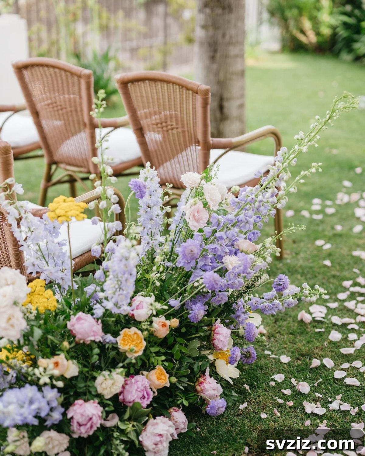 Grand eye-catching florals for garden wedding decor