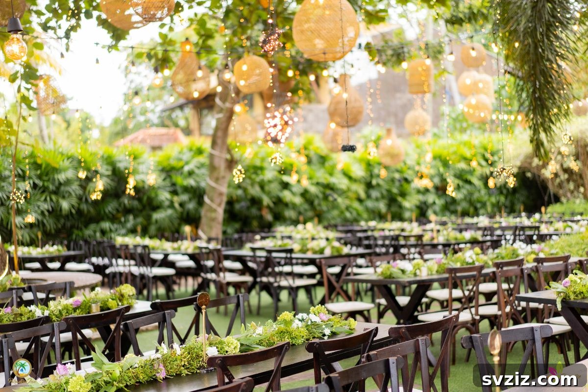 A natural oasis garden wedding with lush green garlands