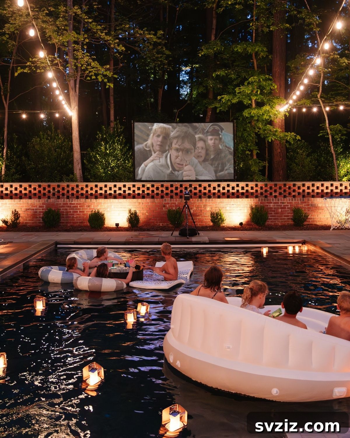 17 Epic Pool Party Themes for Adults 3 1. Movie Night Pool Party