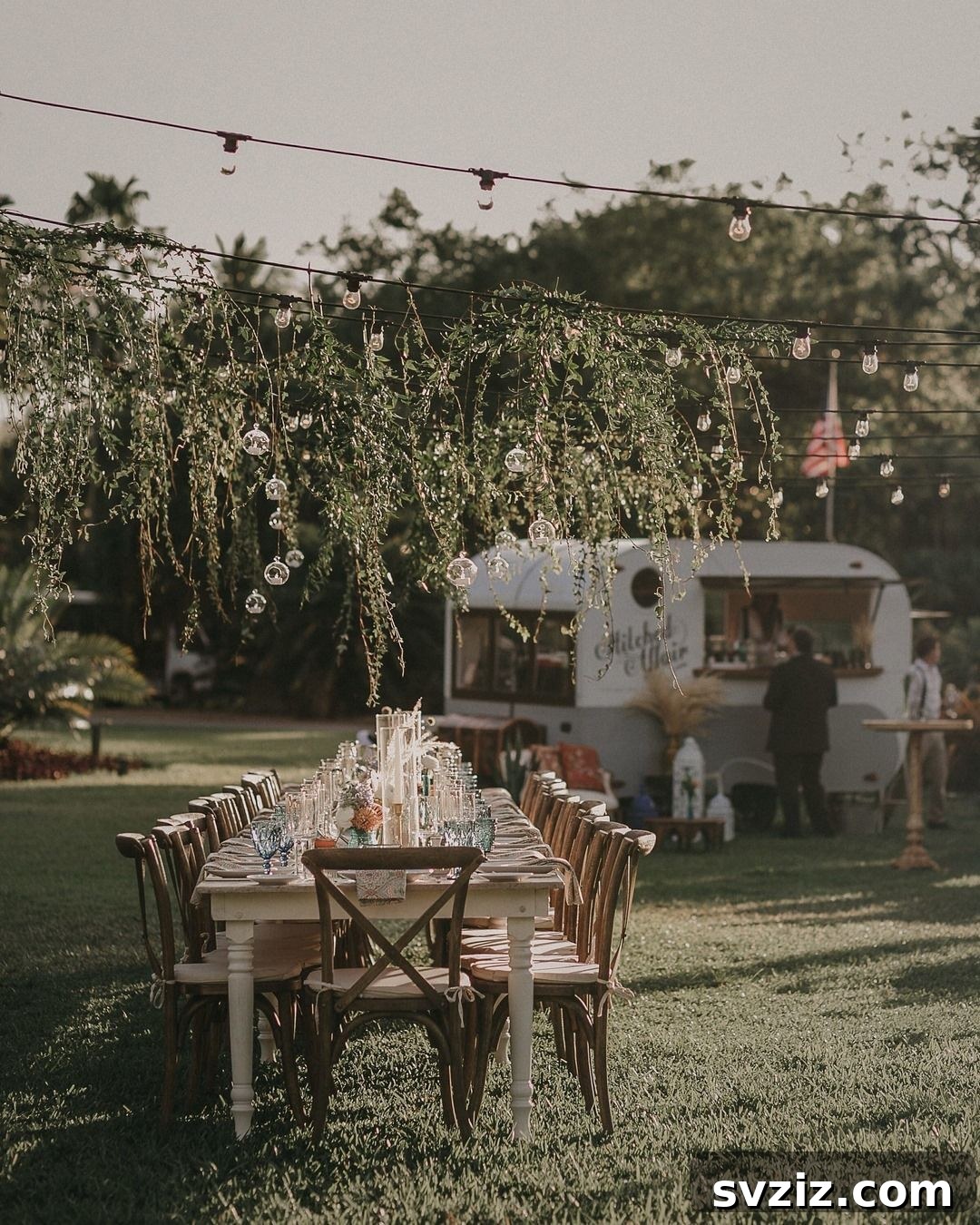 23 Dreamy Backyard Micro Wedding Concepts 9 Charming mobile bar for serving drinks at a backyard micro wedding