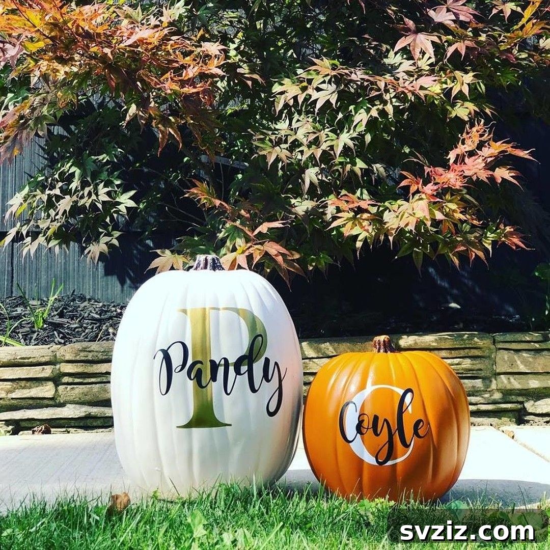11. Monogrammed Pumpkins