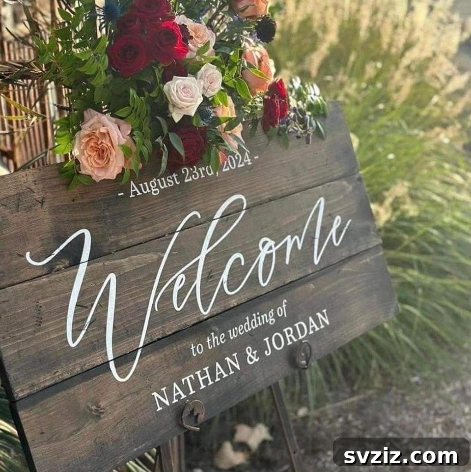 12. Rustic Welcome Sign