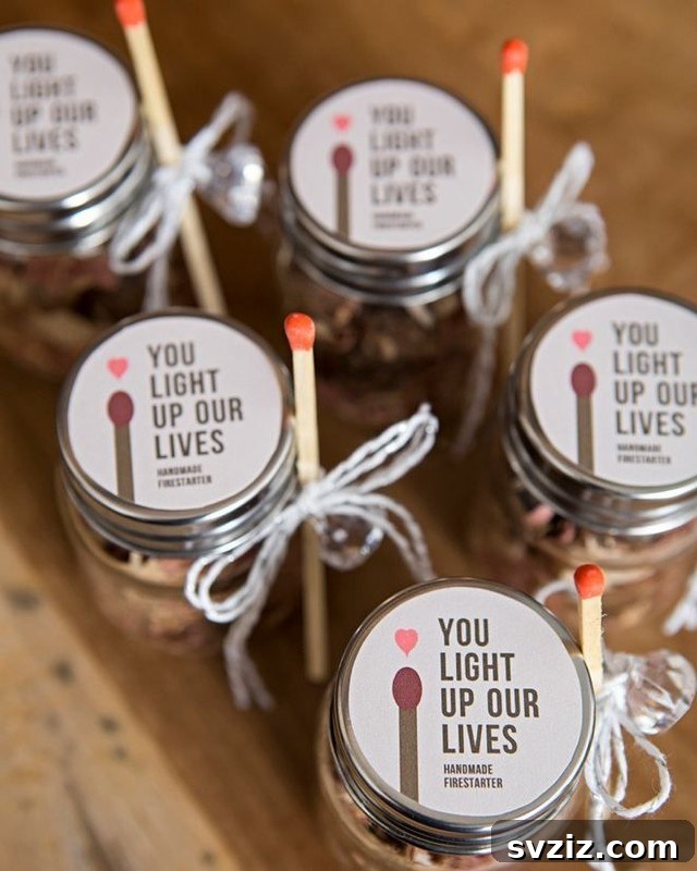 2. DIY Fire-Starter Favors