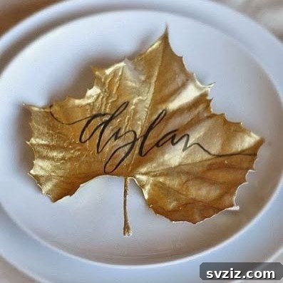 8. DIY Leaf Place Cards