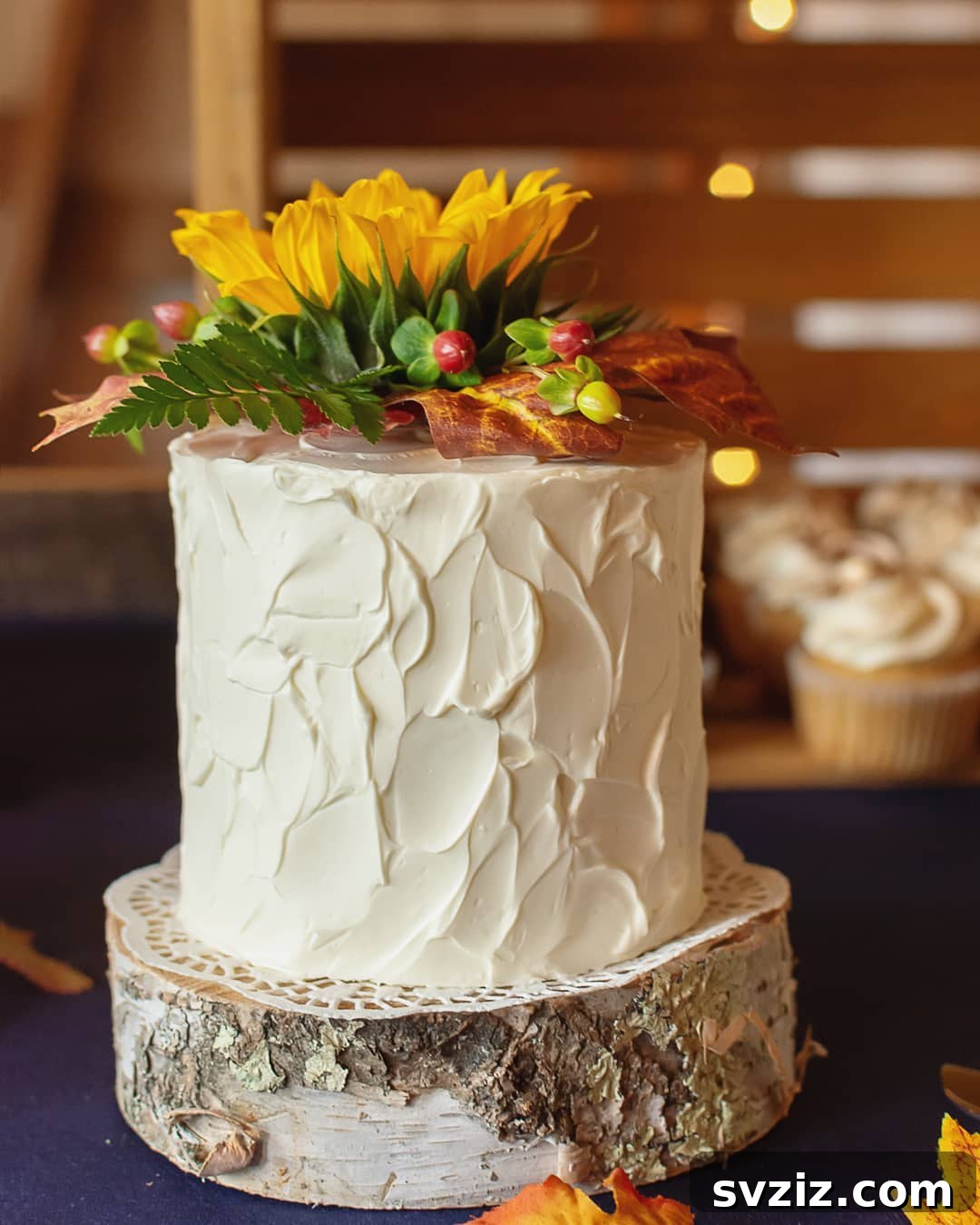 11. Flower-Topped Fall Cake