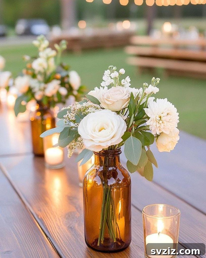 26. Dainty Florals and Fall-Colored Vases