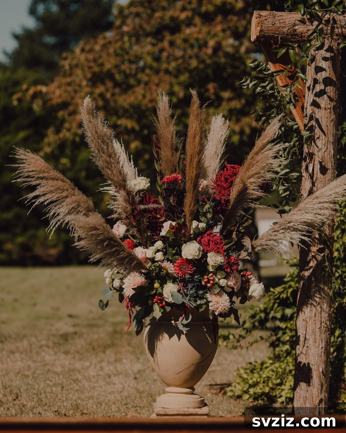 Warm Fall Backyard Wedding Inspirations 15 13. Boho Fall Florals