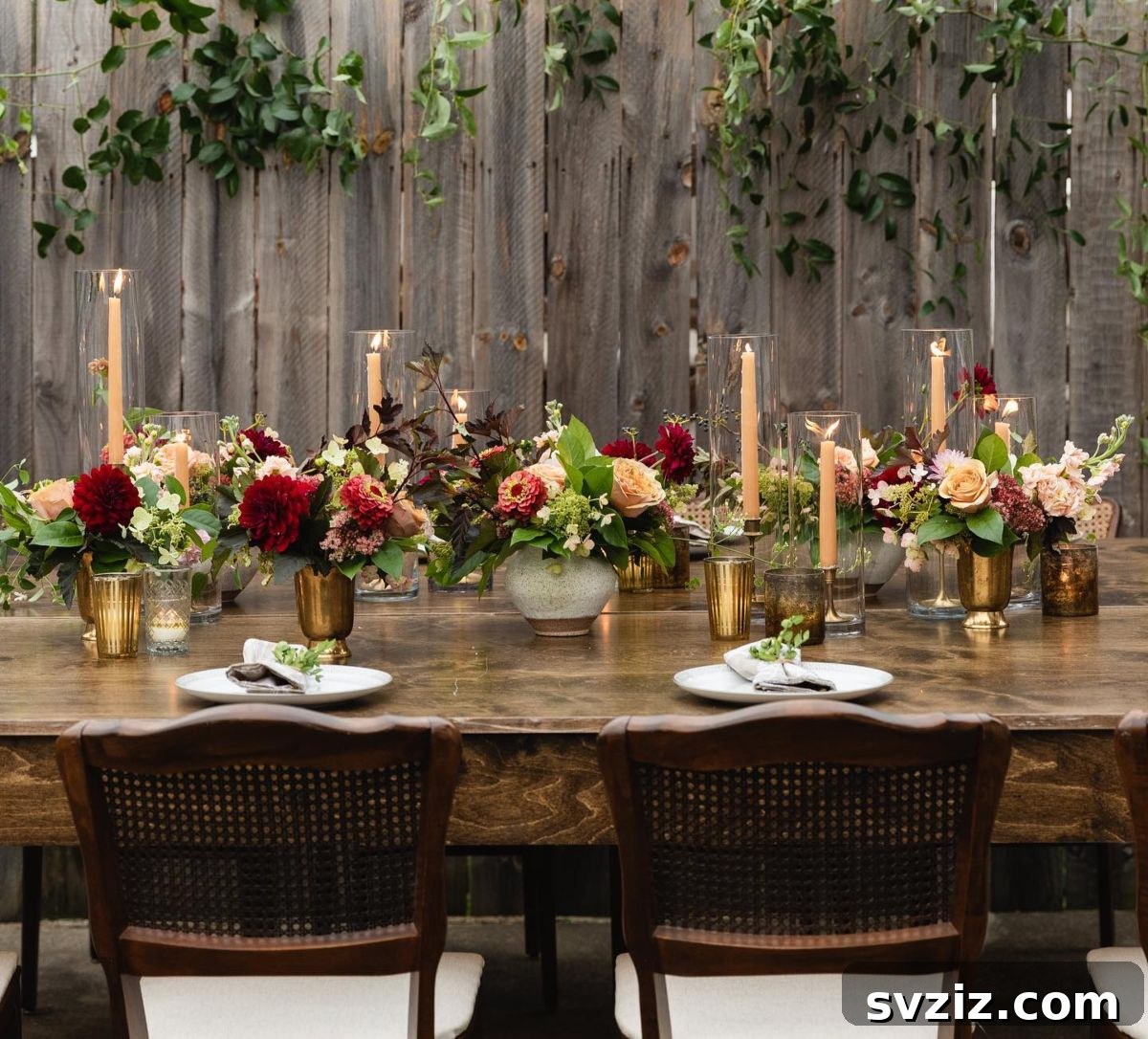 Warm Fall Backyard Wedding Inspirations 21 19. Intimate and Romantic Dinner Table