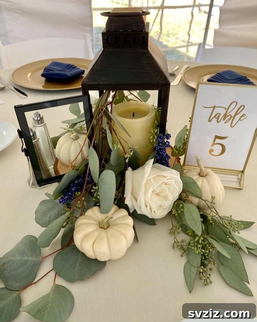Warm Fall Backyard Wedding Inspirations 22 20. Beautiful, Seasonal Centerpieces